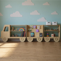 Étagère à livres en bois Montessori moderne pour enfants - Design modulaire à 3 niveaux - Organisateur de jouets et de livres gain de place pour chambre à coucher/salon
