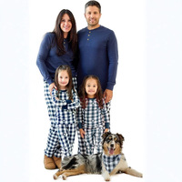 Ensemble de vêtements de nuit imprimés en coton personnalisés pour Noël, pour parents et enfants, tenues de famille assorties de style européen/américain, tenues de fête pour l'automne
