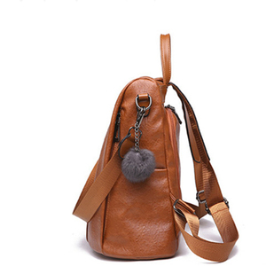 Delle Donne del commercio all'ingrosso Anti theft Nuovo Disegno Zaini Marrone Studente di Cuoio Dell'unità di elaborazione Dello <span class=keywords><strong>Zaino</strong></span> Con Cinghia di Spalla - Product Image 3