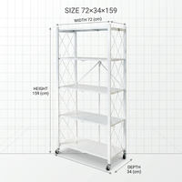 Étagère de rangement pliable en acier inoxydable, type autoportant, détachable, pour salle de bain, cuisine, salon, armoire, garage, chaussures
