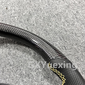 Volant en fibre de carbone et cuir véritable à fond plat pour volant Sport <span class=keywords><strong>Lexus</strong></span> ES GS <span class=keywords><strong>RX</strong></span> LX GX450 GX460 LX570 ES300h - Product Image 3