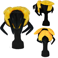 Housse de tête de club de golf en peluche pour chien en gros, housse de tête de club de golf pour animal, housse de tête de club de golf souple, accessoires de golf