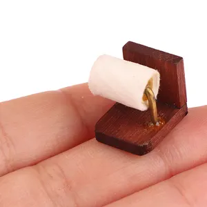 1:12 Dollhouse Miniature Tissue Paper Roll Paper with Stand Model Furniture Accessories For Doll House Bathroom Decor Kids Toys