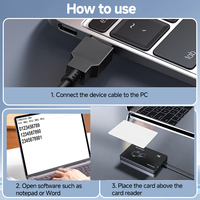 Lector de Escritorio USB RFID Plug and Play, Lector de Tarjetas de Identificación RFID sin Contacto, Lector de Tarjetas de Control de Acceso
