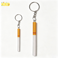 Porte-clés créatif avec lumière de simulation, mini mégot de cigarette, pendentif pour sac à dos de voiture, décoration suspendue DIY, en plastique étanche, petit cadeau