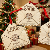 Ornements de Noël en forme de lettres pour Mère Noël, décorations suspendues pour sapin de Noël, enveloppes pour liste de souhaits de Noël
