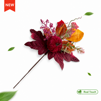 Branche florale artificielle de récolte d'automne avec feuilles et baies, mini-tige de citrouille pour arrangement de table de mariage