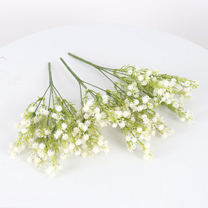 Fleurs artificielles de gypsophile Jessie 35 cm en PVC souple pour bouquets de mariage et décoration intérieure multicolores - Product Image 3