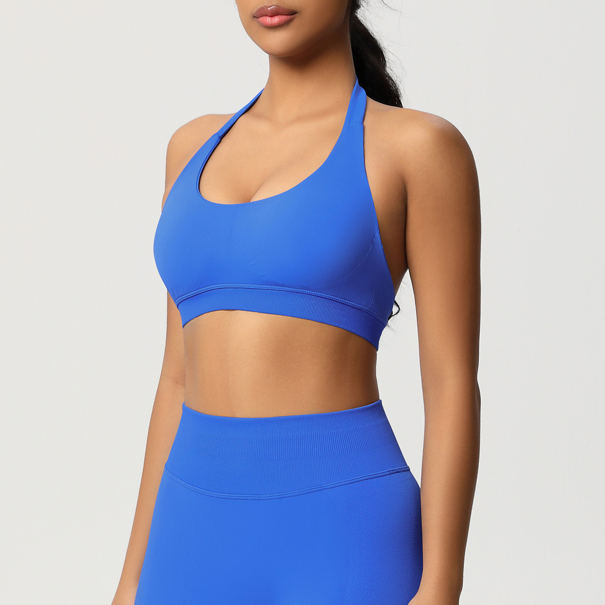 Women's Backless Seamless Breathable High Support Sports Bra New Scoop Neck Design Soft Skin-Friendly Four-Way Stretch Fitness