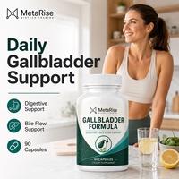 Formule à base de plantes pour le soutien de la vésicule biliaire, extra forte, acides biliaires conjugués, enzymes digestives, complément alimentaire en 90 capsules