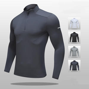 Nueva Camiseta Deportiva de Manga Larga con Cierre de Cremallera, Logotipo Personalizado, para Entrenamiento Atlético, para Hombre, Maglietta a Maniche Lunghe - Product Image 2