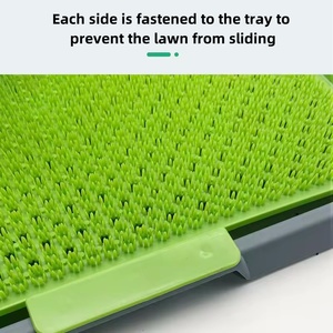 Çevre dostu taşınabilir yapay çim köpek lazımlık plastik Pet yavru eğitim Pet çiş pedleri çim yüzey ev eğitim tuvalet paspası - Product Image 2