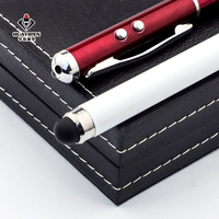 Universel 4 en 1 Lasers Pointeur LED Torche Écran Tactile Stylet Métal Stylo LOGO Personnalisé
