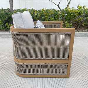 Ensemble de canapés d'extérieur de luxe en aluminium et rotin, résistant à l'eau, pour hôtels, villas, patios, cours, jardins et fermes, avec éléments en <span class=keywords><strong>corde</strong></span> - Product Image 5