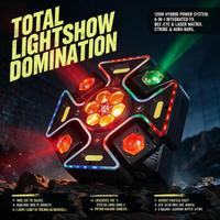 Mini Cabeza Móvil de Cuatro Brazos con Luz LED RGBW de 120W, Láser de Escenario para KTV, Bares, Bodas, Fiestas, DMX512, Fiestas Familiares