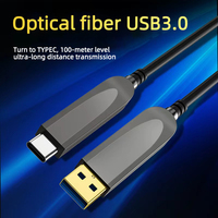 Kabel ekstensi AOC USB 3.0 kecepatan tinggi, kabel ekstensi 5Gbps hingga 50meter, kabel ekstensi sinyal Serat Optik sepuluh serat gigabit