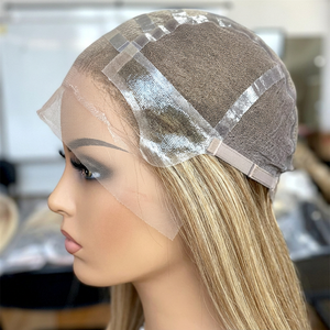 2025 nuevo diseño pelucas médicas sin pegamento Peluca de PU de encaje completo Color de pelo virgen 27 Piel de PU recta sedosa encaje transparente para mujeres - Product Image 2