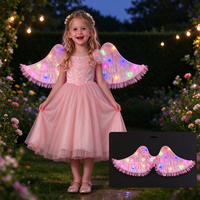 Ailes de Fée Lumineuses LED pour Enfants, Accessoire de Costume Ailes de Papillon pour Fête d'Anniversaire, Séance Photo, Déguisement de Princesse