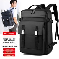 Sac à dos pour ordinateur portable de 16 pouces, tendance et professionnel, avec fermeture éclair, extensible, multi-poches, imperméable, doublure en nylon et polyester, idéal pour les voyages