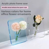 Vase cadre photo en acrylique transparent pour arrangement floral hydroponique, décoration de plantes vertes aquatiques pour salons et bureaux