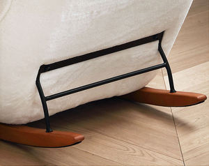 Sillón Mecedora Tapizado en Tela, Sillón Deslizante <span class=keywords><strong>con</strong></span> Brazos, Asiento Suave, Patas de Metal, Cómodo Sillón Tipo Sofá, Moderno para el Hogar, Oficina, Sala de Estar - Product Image 6