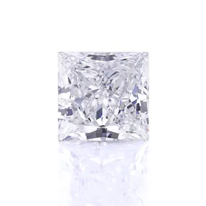 Toptan Premium kare prenses kesim 1-2ct E VS1 CVD laboratuvar Diamonds beyaz sentetik yapay elmas