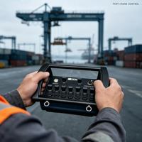 Télécommande hydraulique sans fil industrielle anti-interférence, ensemble de télécommandes pour grues portiques multi-ports utilisées sur site