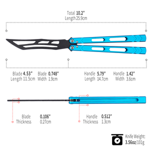 Cuchillo <span class=keywords><strong>Balisong</strong></span> con mango de aluminio TGZUO, cuchillo de bolsillo EDC de volteo suave, cuchillo de entrenamiento seguro tipo mariposa - Product Image 3