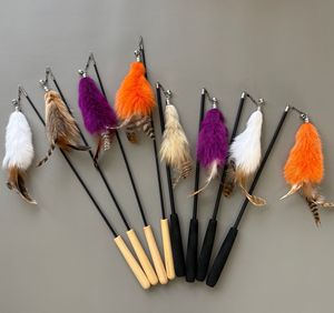 Varita de Lujo para Gatos con Forma de Zorro de Piel de Conejo Auténtica, con Campana y Lazo, Mango de Madera Natural, Interactiva para Entretener y Entrenar - Product Image 2