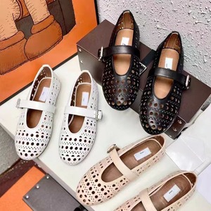 Zapatos Planos Mary Jane con Punta Redonda, Cuero Genuino, Transpirables, con Cierre de Hebilla de una Sola Correa, Estilo Veraniego para Mujer - Product Image 1