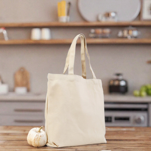 AWOZ Eco-Friendly School Shopping Lunch Recycled Natural White Plain Letter Shoulder Handle Printed Cotton Canvas <b>Extra</b> <b>Large</b> - Product Image 3