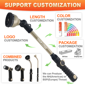 SUNSHINE <span class=keywords><strong>Pistola</strong></span> <span class=keywords><strong>de</strong></span> <span class=keywords><strong>Riego</strong></span> Manual <span class=keywords><strong>de</strong></span> Metal <span class=keywords><strong>de</strong></span> 18 Pulgadas con 10 Patrones <span class=keywords><strong>de</strong></span> Rociado, Boquilla <span class=keywords><strong>de</strong></span> Lluvia, Varilla <span class=keywords><strong>de</strong></span> <span class=keywords><strong>Riego</strong></span> para Manguera y Control <span class=keywords><strong>de</strong></span> Pulgar Ajustable 160° - Product Image 2