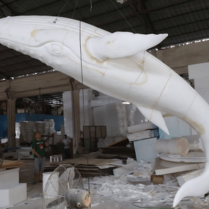 Grande in fibra di vetro testa di squalo oceanario scultura ristorante decorazioni appese a parete ornamenti luminosi centri commerciali - Product Image 5