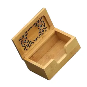 竹と木の名刺ボックス中空彫刻デザイン包装名刺用木製ボックス