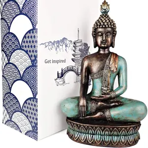Toptan çin BSCI fabrika ev reçine yoga zen meditasyon buda heykeli oturma odası dekor için