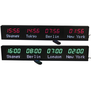 Wi-Fi Synchronization <strong>Led</strong> Digital 4 World Time Wall <strong>Clock</strong> <strong>LED</strong> Wall <strong>Clock</strong> Hotel Zone <strong>Clock</strong> - Product Image 1