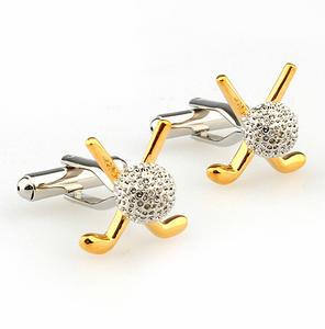 Boutons de manchette personnalisés <span class=keywords><strong>pour</strong></span> hommes Business Shirt Boutons de manchette argent Sports Raquette Golf Boutons de manchette <span class=keywords><strong>pour</strong></span> hommes - Product Image 4