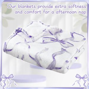 Factory Customized Pink Bow Throw <strong>Blanket</strong> Preppy <strong>Blanket</strong> 50 X 60" for Sofa Couch Travel Bed Christmas <strong>Halloween</strong> Decoration - Product Image 2