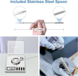 50g/0.001g Échelle de milligramme numérique Bijoux et échelle de gemme Échelle de mg pour le <span class=keywords><strong>rechargement</strong></span> de médicaments en <span class=keywords><strong>poudre</strong></span> Comprend une casserole de <span class=keywords><strong>poudre</strong></span> Scoop - Product Image 2