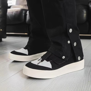 Chaussures de marche décontractées pour hommes, design tendance, fermeture éclair, doublure en mesh, semelle extérieure en PVC, cuir gaufré, respirantes, légères, printemps - Product Image 3