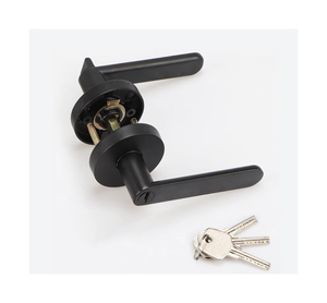 Custom logo Interior Privacy Passage Lever <strong>Door</strong> Handle Aluminum Alloy Round Entry Front <strong>Door</strong> Lock with 3 Iron Keys - Product Image 4