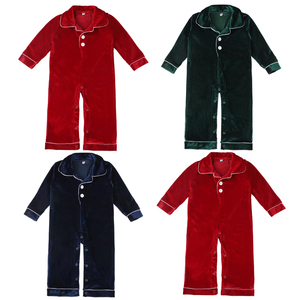 Vente en gros pyjamas pour bébés pyjamas de Noël en velours à manches longues à volants pour bébés filles vêtements de nuit vintage pour tout-petits - Product Image 2