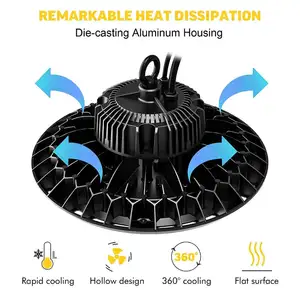 5ปีรับประกัน1-10โวลต์ Dimmable 60/90/120องศามุมลำแสงอุตสาหกรรมแสง150วัตต์คลังสินค้านำยูเอฟโอแสงอ่าวสูง