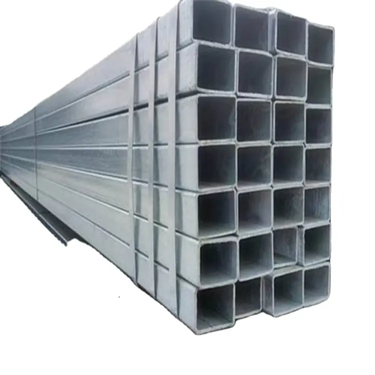 Tubo de aço galvanizado quadrado galvanizado para ASTM A106 A36 A53 BS Shs, tubo retangular de aço galvanizado para galvanização, tubo de aço laminado a quente, oca, GS