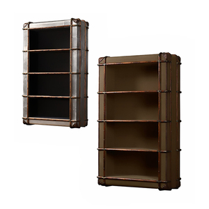 Cubierta <span class=keywords><strong>de</strong></span> aluminio <span class=keywords><strong>de</strong></span> Aviador Vintage, estantería <span class=keywords><strong>de</strong></span> <span class=keywords><strong>madera</strong></span> <span class=keywords><strong>de</strong></span> ratán <span class=keywords><strong>de</strong></span> 4 niveles, y la Oficina para el hogar, librería Industrial - Product Image 2