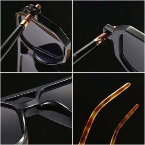 Gafas de Sol Personalizadas con Montura Cuadrada Poligonal, Anti-Luz Azul, con Doble Puente, para Hombre y Mujer - Product Image 6