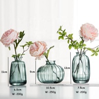 Lot de 3 Vase Bourgeon exquis de haute qualité Mini Vase en verre de mariage moderne Décorations de table colorées pour centres de table