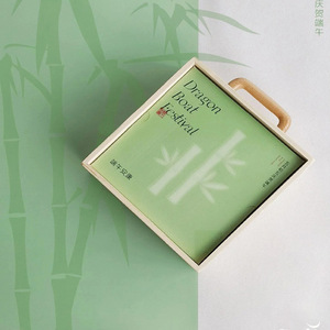Caja de Regalo de Madera para el Festival del Bote del Dragón, Diseño de Panda, Hecha a Mano, Rectangular, para Empaque de Zongzi, Caja de Regalo Artesanal - Product Image 2