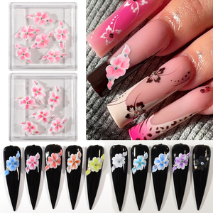 Nuevos Adornos de <span class=keywords><strong>Uñas</strong></span> con Flores 3D de Resina Talladas a Mano, Decoración Floral Multicolor para <span class=keywords><strong>Uñas</strong></span> de Mujer - Product Image 1