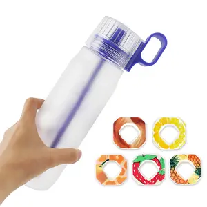 Botol Air plastik beraroma buah, botol Air aroma Logo kustom dengan sedotan dan Pods rasa untuk olahraga kebugaran